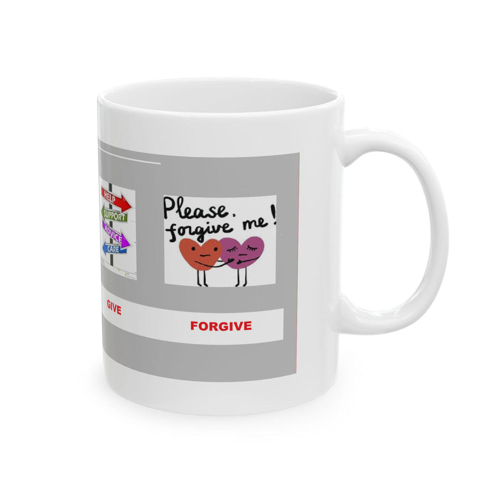 Serve, Give & Support Ceramic Mug — Inspirational Volunteer Appreciation Coffee Cup (11oz/15oz)
