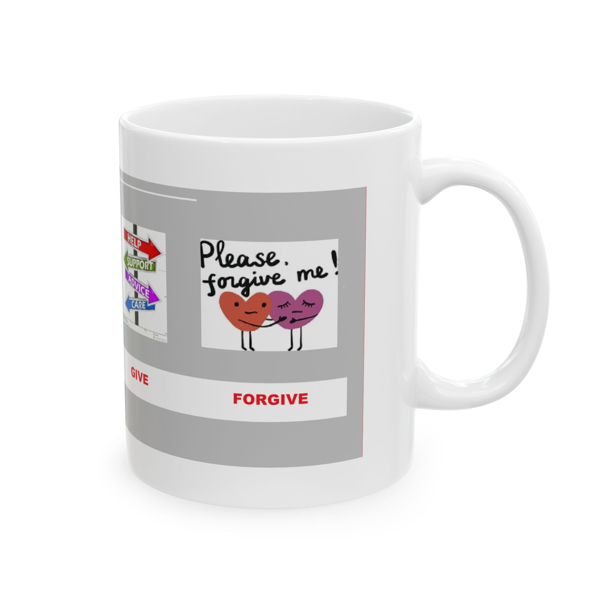 Serve, Give & Support Ceramic Mug — Inspirational Volunteer Appreciation Coffee Cup (11oz/15oz)